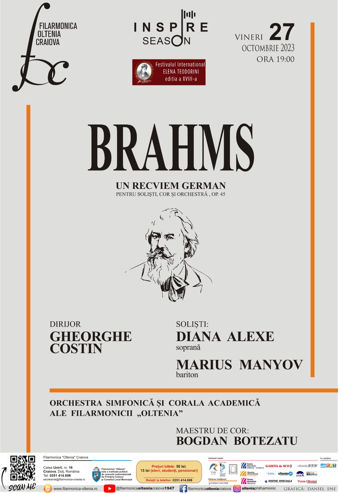 „Un recviem german” de Brahms o capodoperă a genului la  Filarmonica “Oltenia”