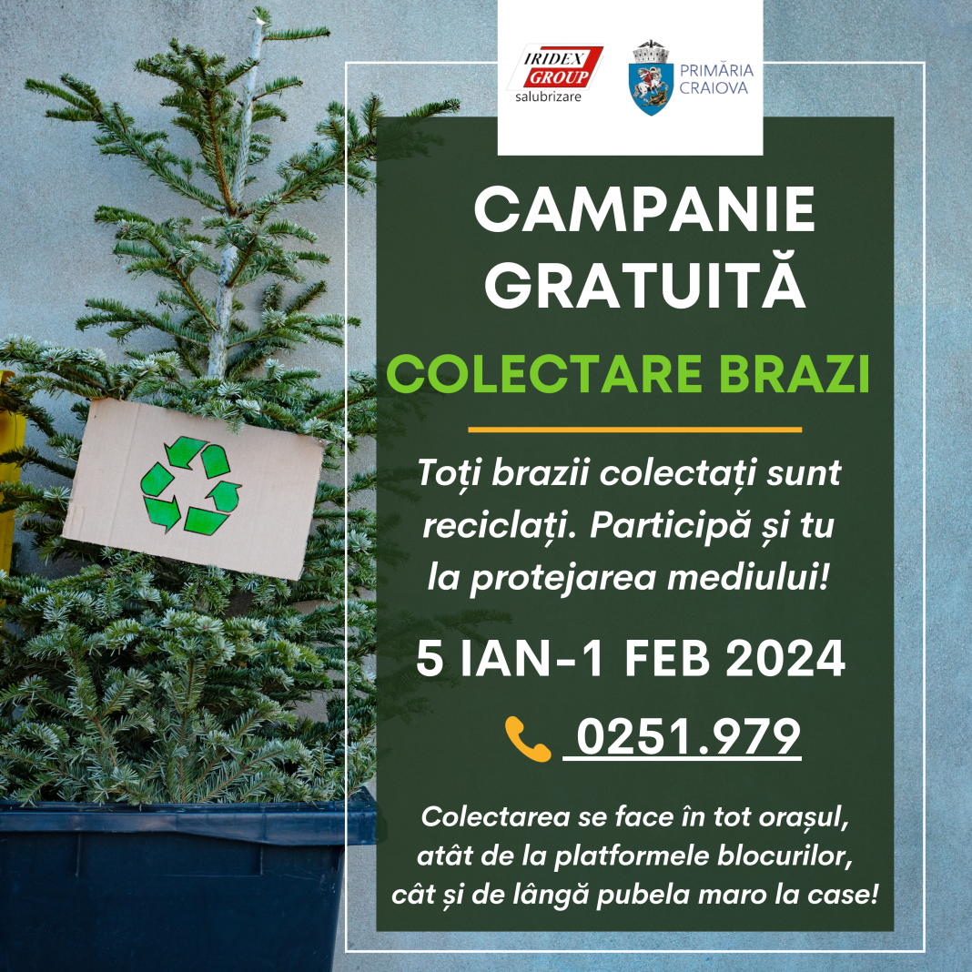 Craiova: Campanie gratuită de colectare brazi