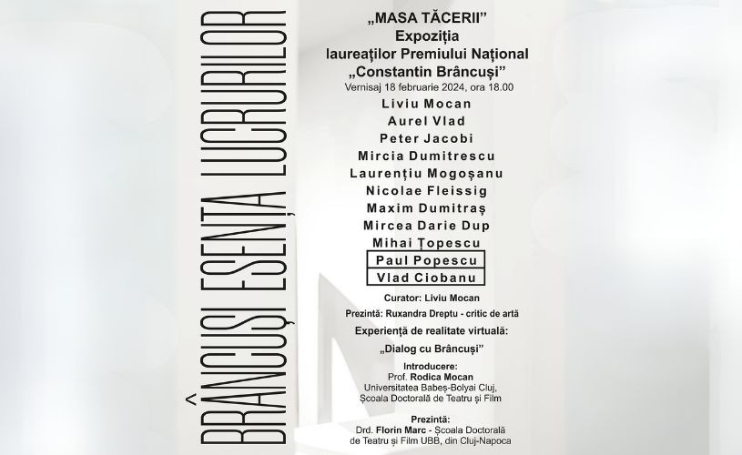 „Masa tăcerii” – expoziția laureaților Premiului Național Constantin Brâncuși organizată la Institutul Cultural Român