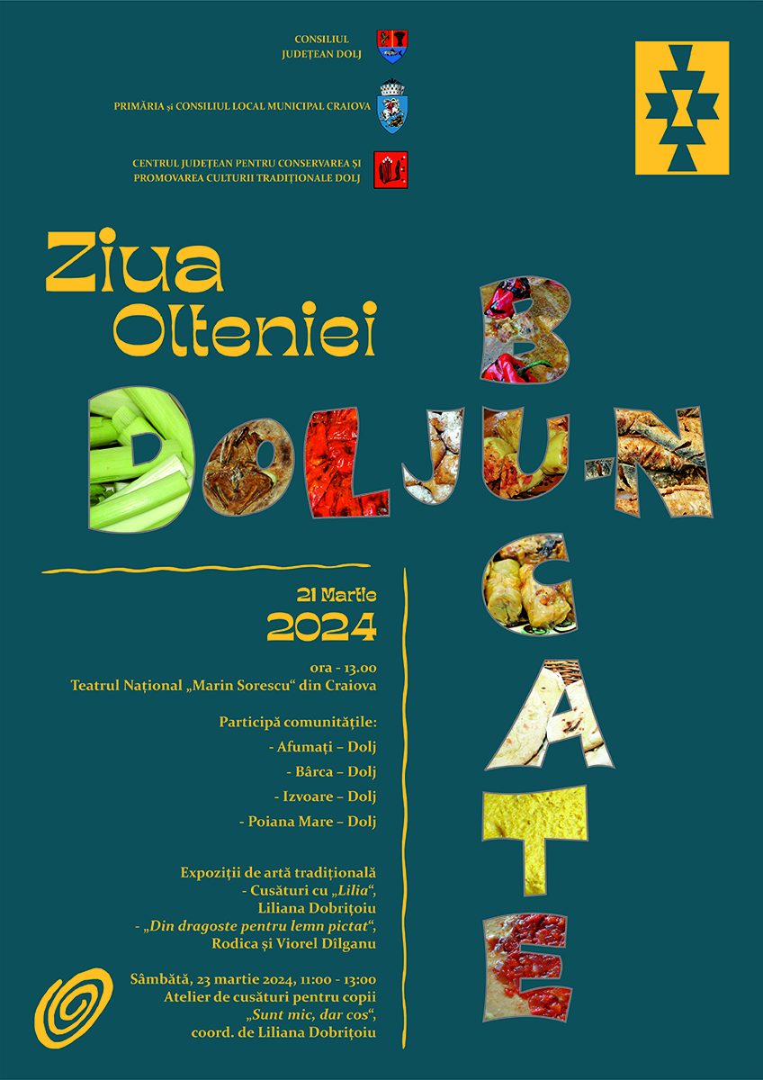 „Dolju-n bucate“, expoziții de artă tradițională și atelier de cusături, la Ziua Olteniei