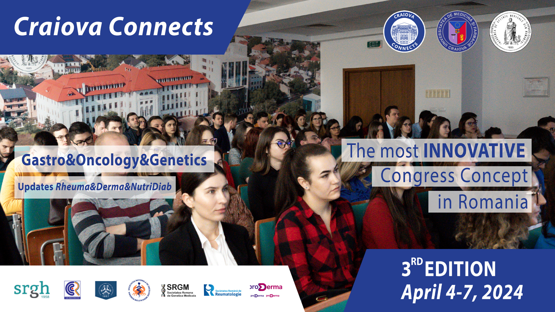 Noutăți în cercetare, noutăți terapeutice, perspective medicale integratoare la Craiova Connects, 2024