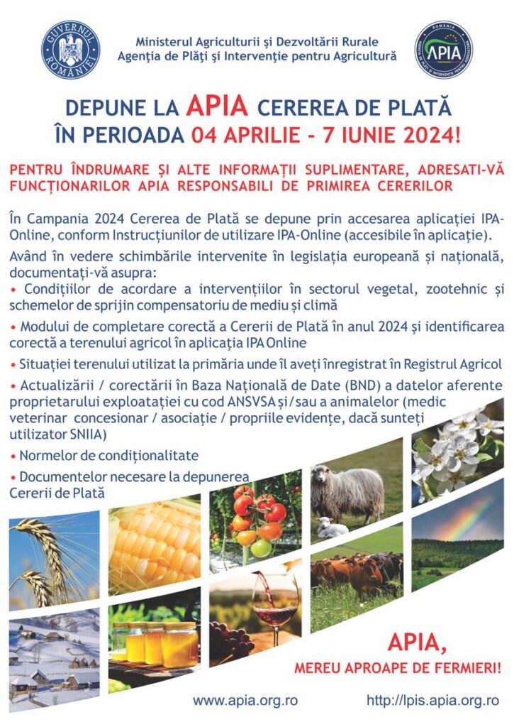 4 aprilie 2024 – Startul Campaniei de primire a Cererilor de Plată (AUDIO)