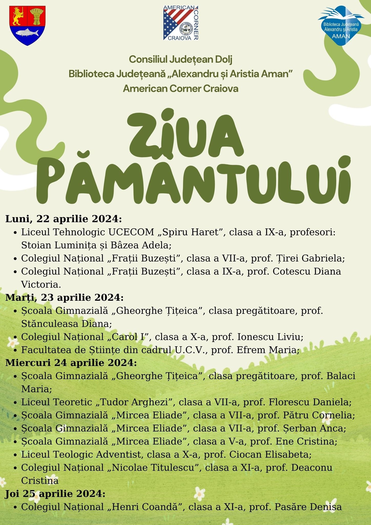 Biblioteca Aman din Craiova marchează Ziua Pământului cu o serie de evenimente educative