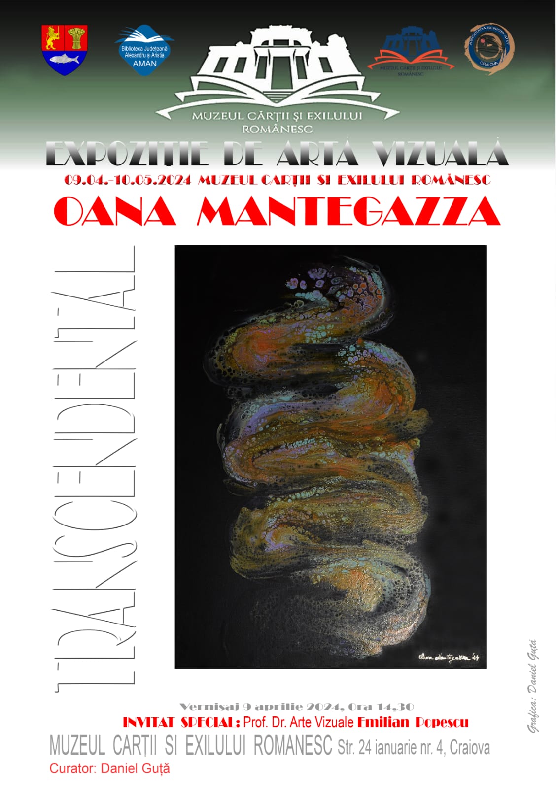 „Transdescendental” de Oana Mantegazza, la Muzeul Cărții și Exilului Românesc