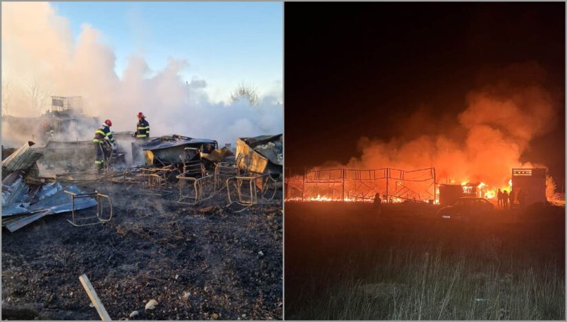 ISU Dobrogea: Incendiu puternic, la o terasă din Corbu