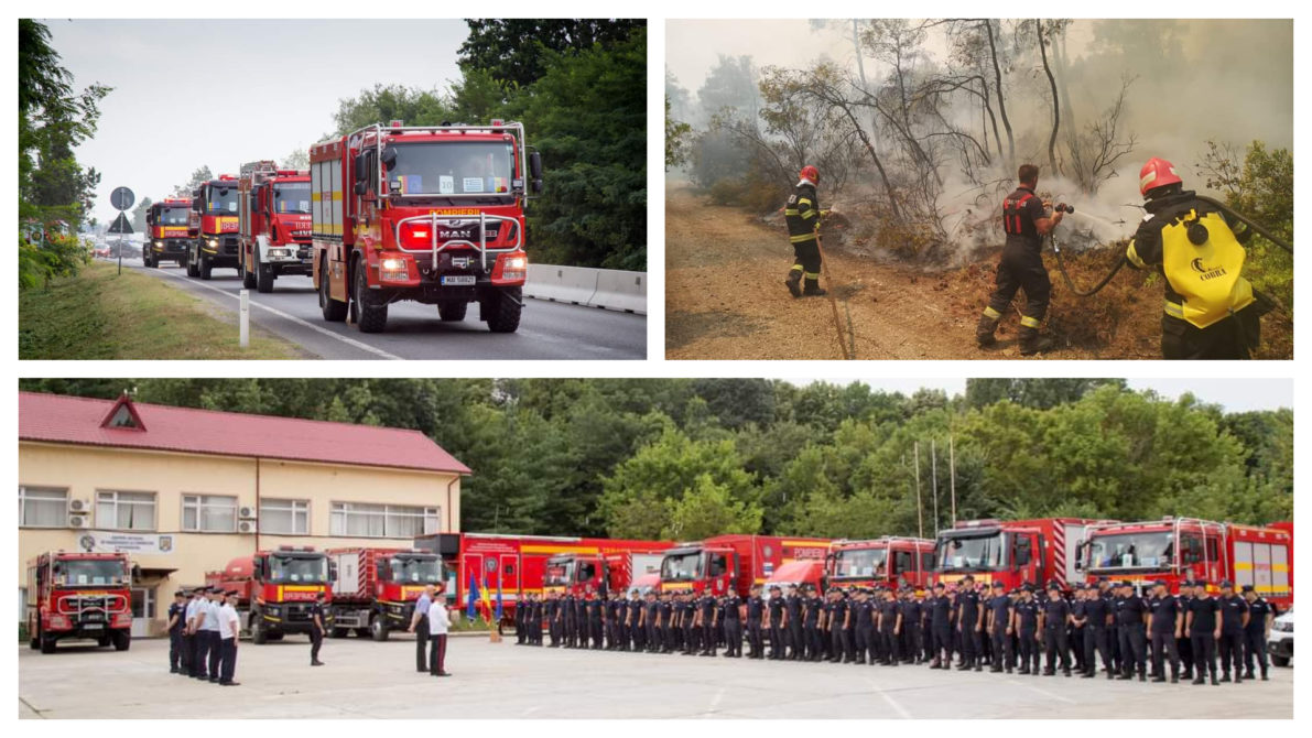 MApN: 40 de pompieri români participă la stingerea incendiilor din Grecia