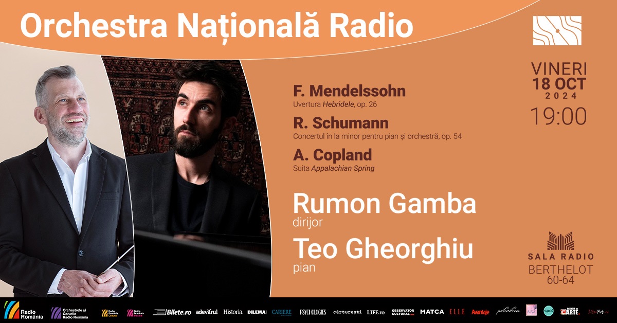 Invitați de marcă, la Sala Radio: dirijorul Rumon Gamba și pianistul Teo Gheorghiu