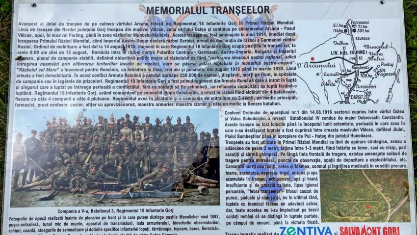 Gorj: Traseul Tranșeelor, primul traseu turistic cu temă istorică