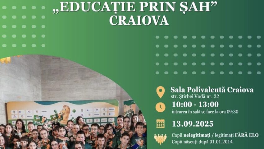Grand Prix „Educație prin Șah” la Craiova