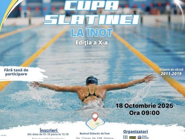 Cupa Slatinei la Înot revine, în ciuda restricțiilor bugetare