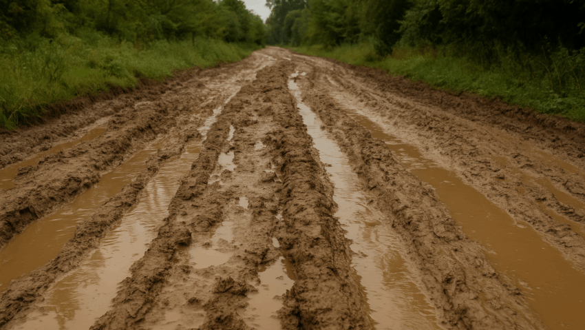Drumul județean 651 A din Gorj, impracticabil după ploile abundente