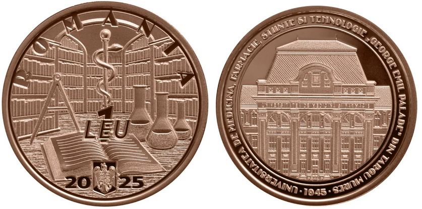 BNR lansează o monedă la 80 de ani de la înființarea Universității „George Emil Palade” din Târgu Mureș
