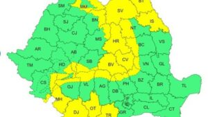 Cod galben de vânt și ninsori viscolite în mai multe regiuni ale țării