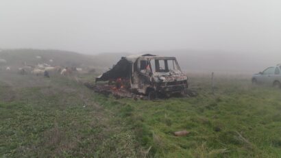 Dolj: autoutilitară incendiată – bărbat reținut pentru distrugere