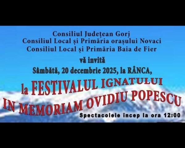 Gorj: Sâmbătă la Rânca are loc Festivalul Ignatului 2025
