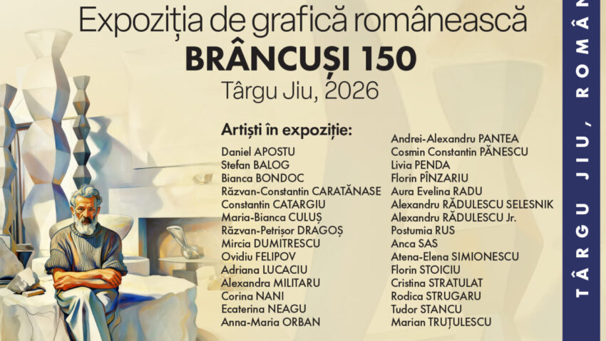 BRÂNCUȘI 150 – expoziție de grafică românească vernisată simultan la Târgu Jiu și în alte 20 de țări de pe șase continente