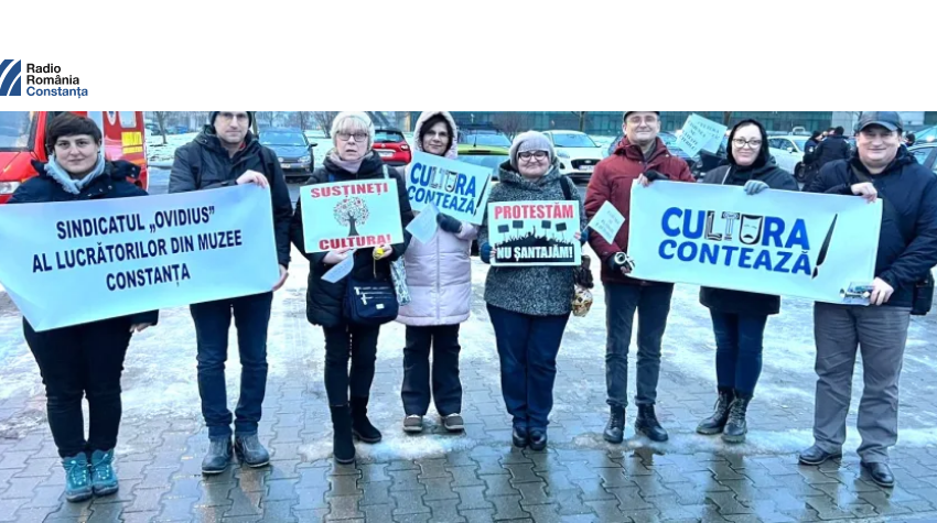 O nouă zi de proteste pentru muzeografi și bibliotecari, în fața Ministerului Culturii