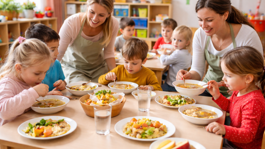 Masă caldă zilnică pentru copiii de la creșă