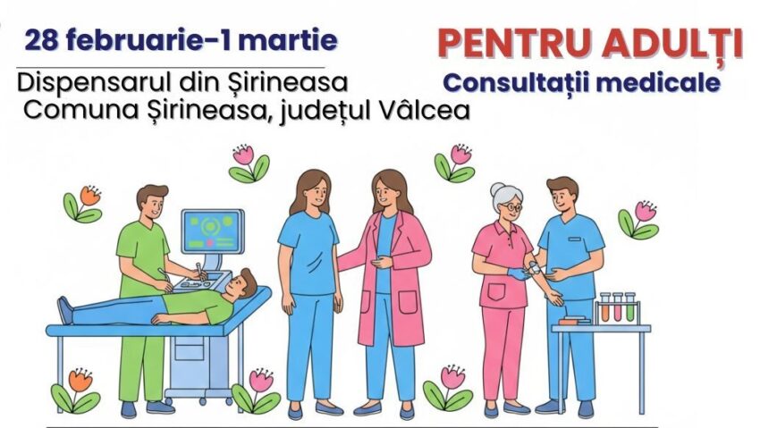 Vâlcea: Consultații și investigații medicale gratuite la Șirineasa