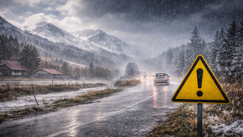 Cod galben de ploi și ninsori viscolite pe 27 martie: avertizare pentru mai multe județe din Oltenia și Carpați