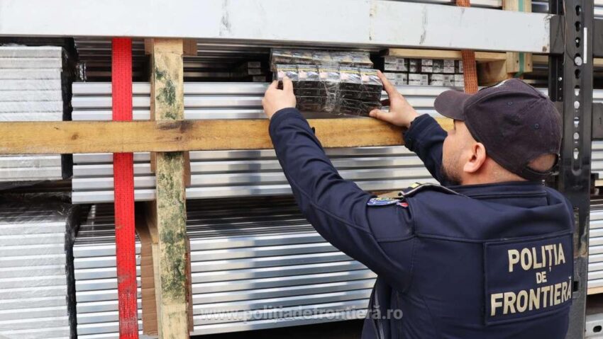Calafat: țigări descoperite într-un camion care transporta profile de aluminiu