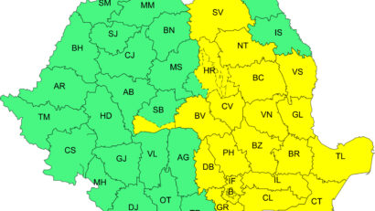 Cod galben de ploi și ninsori: aproape jumătate de țară, sub avertizare meteo