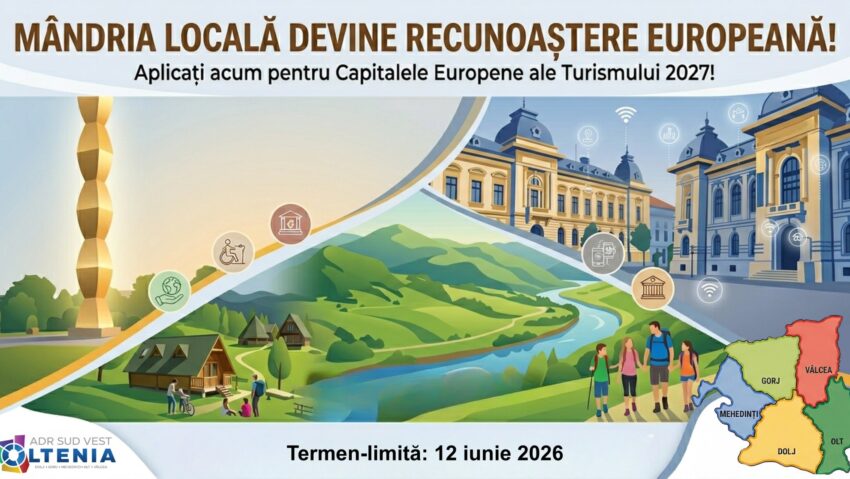 Orașele din Oltenia pot candida pentru titlul de Capitală Europeană a Turismului 2027