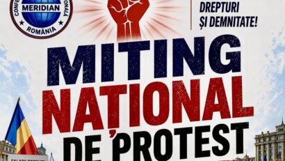Sindicaliștii din Confederația Sindicală Națională Meridian protestează azi, în Piața Victoriei