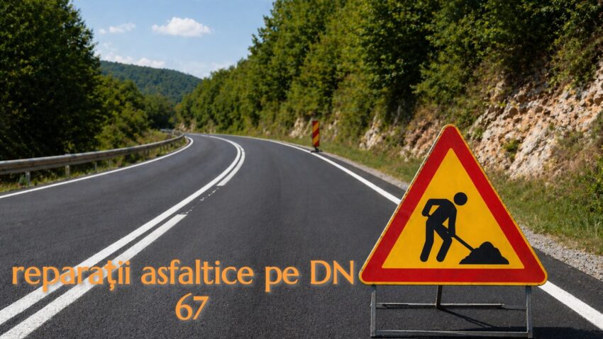 Lucrări pe DN 67, în județul Gorj