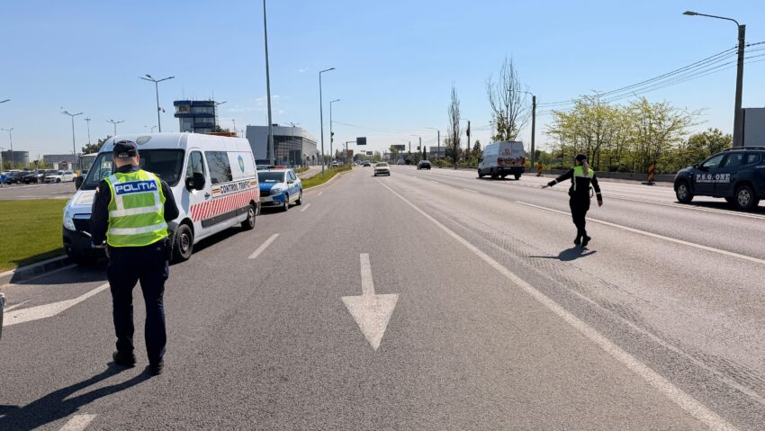 Acțiune a polițiștilor de la Transporturi în zona Aeroportului Internațional Craiova