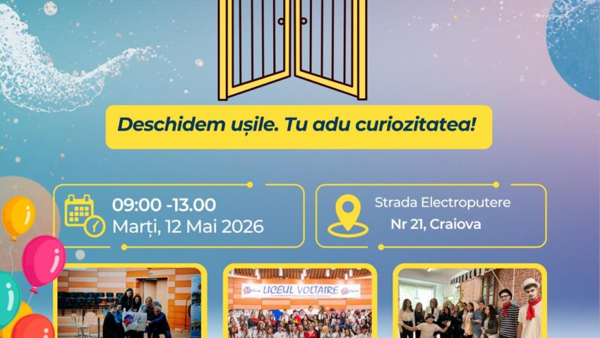 Liceul „Voltaire” din Craiova își deschide porțile pentru viitorii elevi