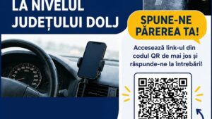 Poliția Dolj lansează un chestionar pentru șoferi în cadrul unei campanii dedicate siguranței rutiere