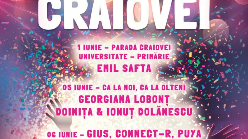 Zilele Craiovei 2026 aduc concerte, festivaluri, ExpoFlora și sute de activități pentru toate vârstele