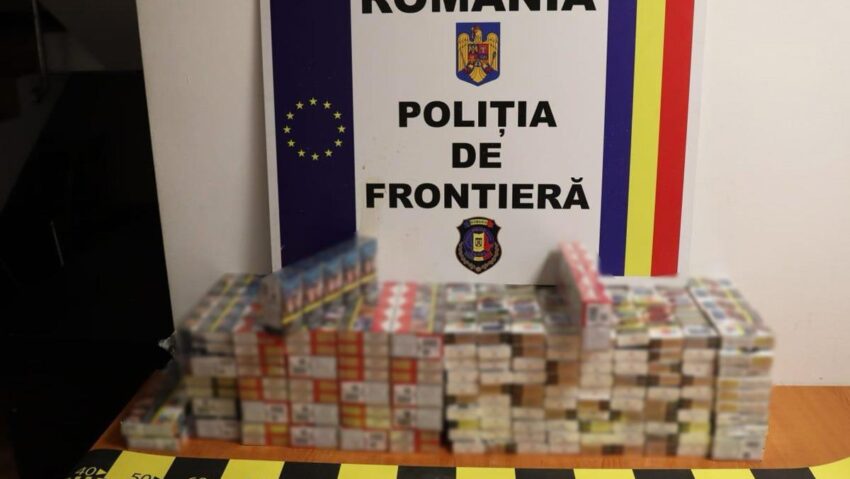 Peste 11.000 de țigarete ascunse într-un microbuz și articole susceptibile a fi contrafăcute, descoperite la Calafat