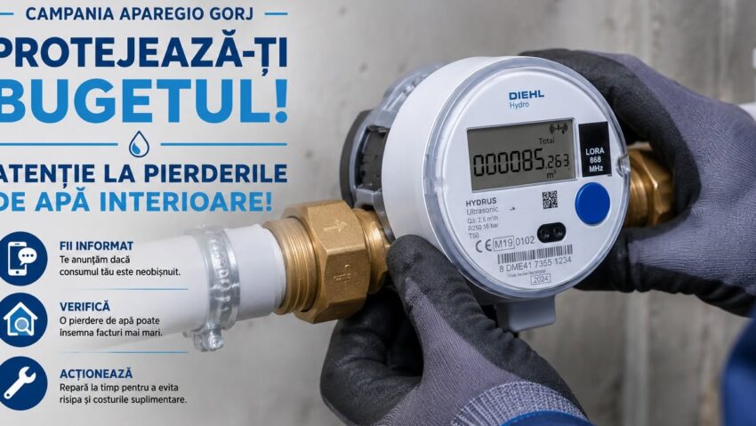 Gorj: Campanie Aparegio pentru identificarea consumurilor anormale de apă