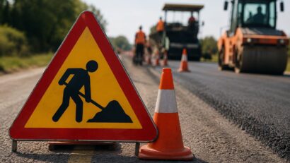Gorj: Încep lucrările de așternere a covorului asfaltic pe DN 67