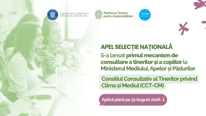 Ministerul Mediului lansează selecția pentru Consiliul Consultativ al Tinerilor privind Clima și Mediul