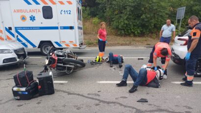 Mehedinți: Accident pe DN 6, circulație întreruptă
