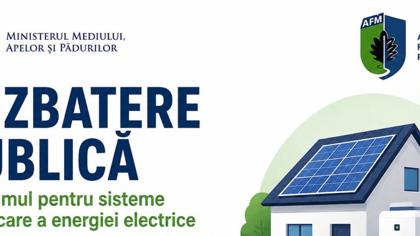 Ministerul Mediului supune dezbaterii publice Programul privind acordarea de sprijin pentru persoanele fizice în vederea achiziționării de sisteme de stocare a energiei electrice