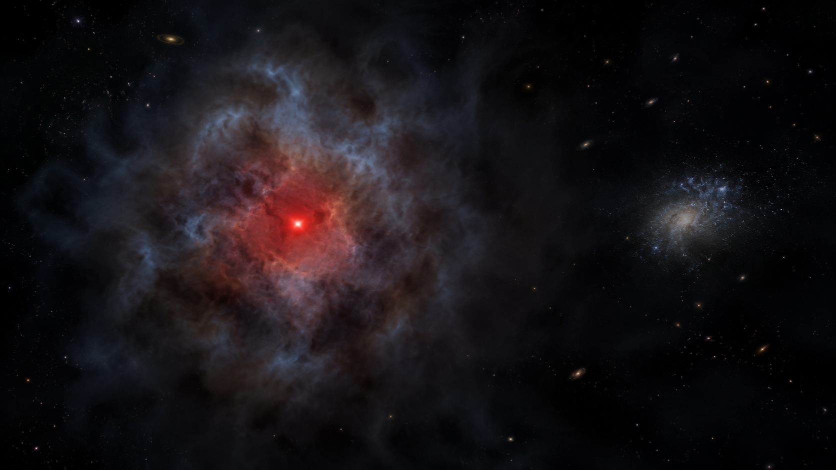 un nor dens de gaz a fost observată la începuturile Universului