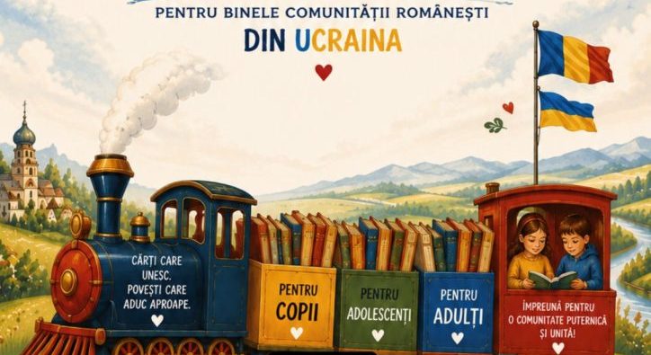 „Un tren de cărți” – campanie de colectare de carte pentru comunitatea românească din Ucraina