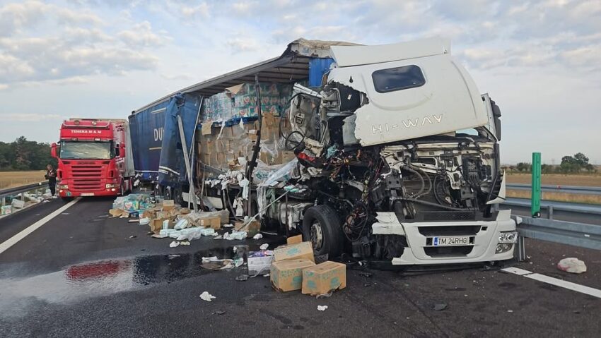 Accident pe DEx12, între Oarja și Pitești. Circulația spre Pitești va fi închisă temporar