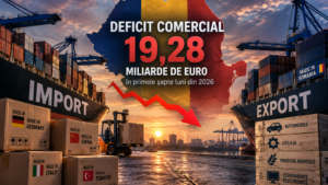 Deficitul comercial al României a ajuns la 19,28 miliarde de euro în primele șapte luni din 2026