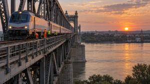 Trenul internațional „România”, oprit pe podul Giurgiu–Ruse
