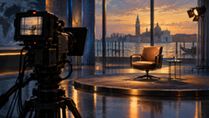 „Primetime”, cu Robert Pattinson, aduce la Veneția dilemele televiziunii-spectacol