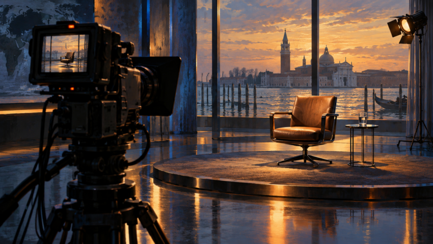 „Primetime”, cu Robert Pattinson, aduce la Veneția dilemele televiziunii-spectacol