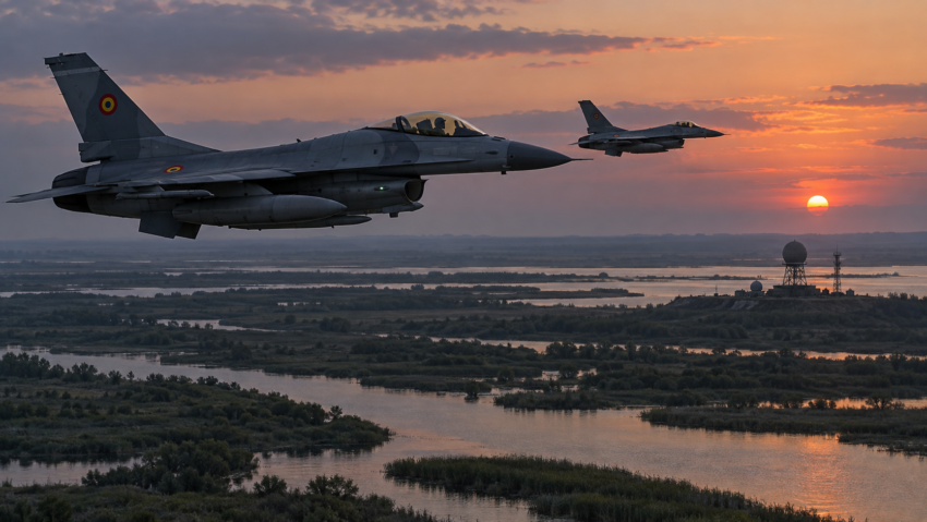 Două aeronave F-16 au fost ridicate de la sol după detectarea unei drone lângă frontiera României