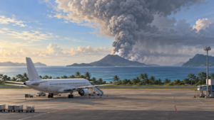 Cenușa vulcanului Anak Krakatau perturbă aviația: opt aeroporturi închise