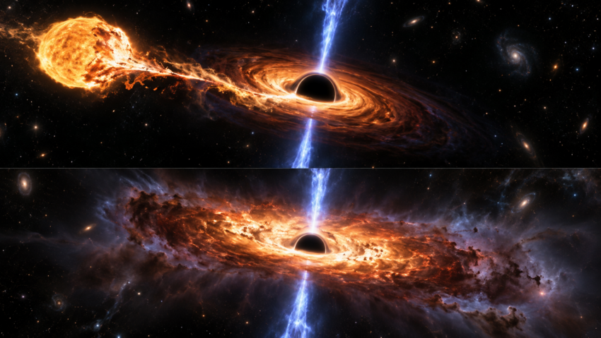Astronomii explică de ce unele găuri negre produc jeturi la ani după distrugerea unei stele