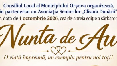 De Ziua Internațională a Persoanelor Vârstnice, Primăria Orșova organizează evenimentul „Nunta de Aur”